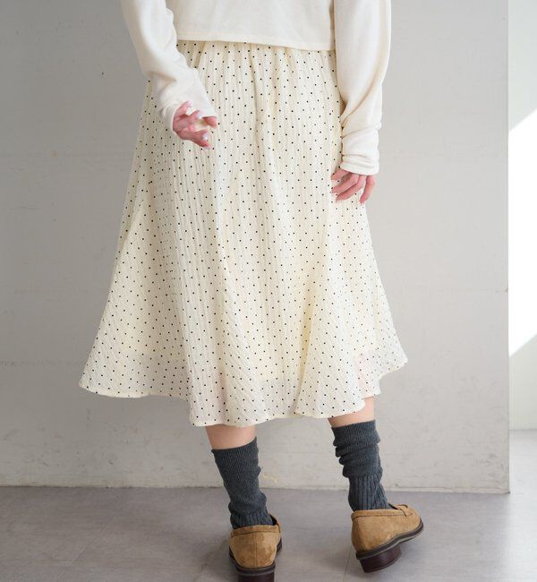  「ドットシアーミドルスカート」|スカート|