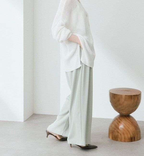  「【ウォッシャブル】【シーズンレスで使える】タックワイドスラックス」|チノ|