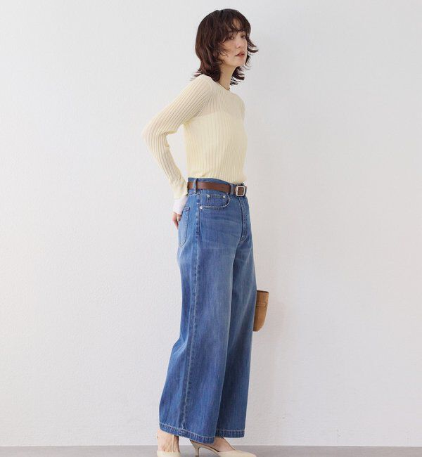  「【レイヤード風の袖口】シアーカフスリブニット」|ニット・セーター|