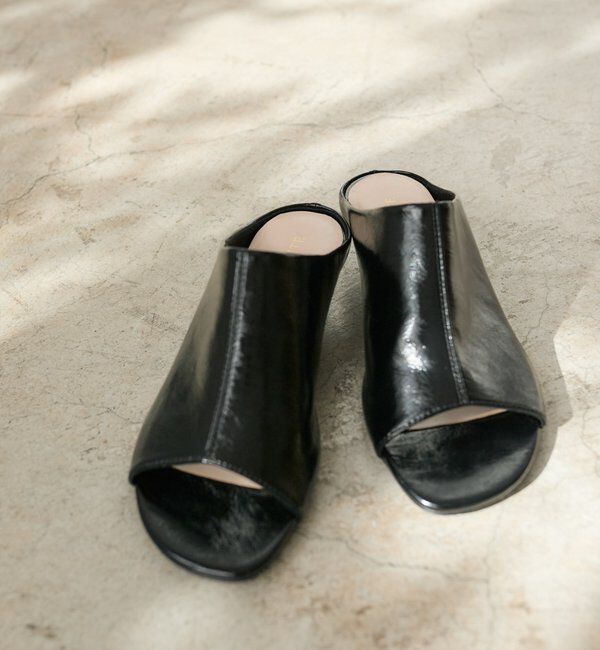  「【鮮度抜群】エナメルミュール」|その他|ブラック