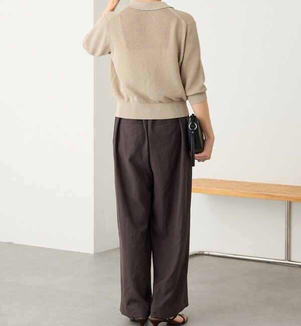  「予約【抜け感】ZIPポロメッシュニット」|カーディガン|