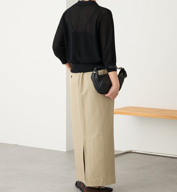  「予約【抜け感】ZIPポロメッシュニット」|カーディガン|