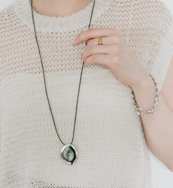  「【存在感抜群】プレートスライドコードネックレス」|ネックレス|シルバー