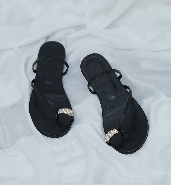  「【2.718】ビジュートングサンダル」|その他|ブラック