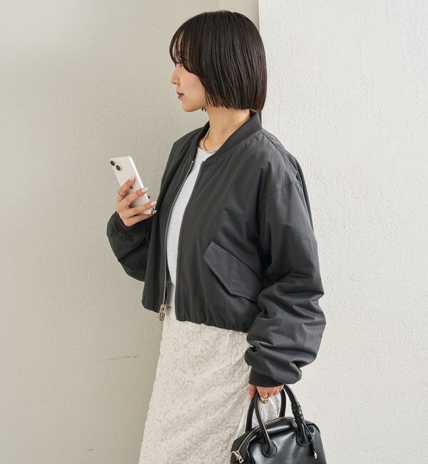  「サテンショートブルゾン」|ブルゾン・スタジャン|