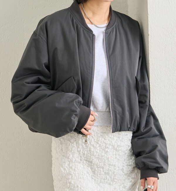  「サテンショートブルゾン」|ブルゾン・スタジャン|