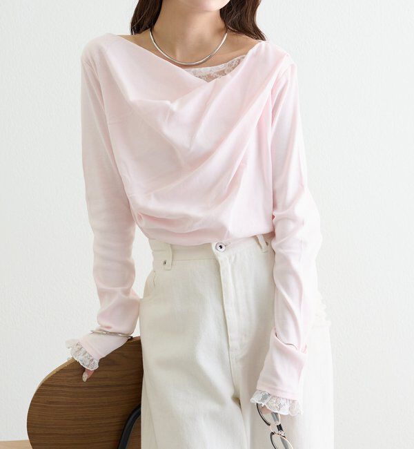  「レースドッキングオフショルロンT」|Tシャツ・カットソー|