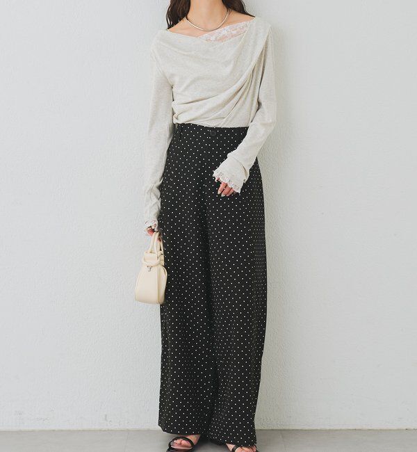  「レースドッキングオフショルロンT」|Tシャツ・カットソー|