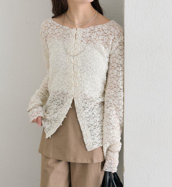  「フラワーカットレースカーディガン」|Tシャツ・カットソー|