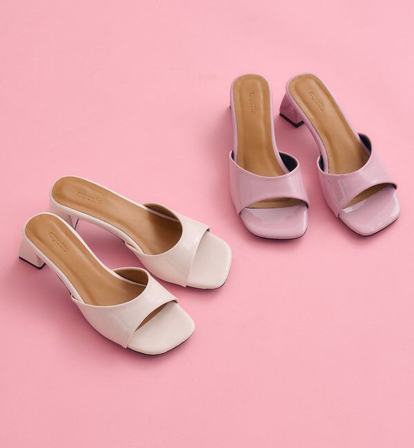  「スクエアトゥヒールサンダル」|サンダル|