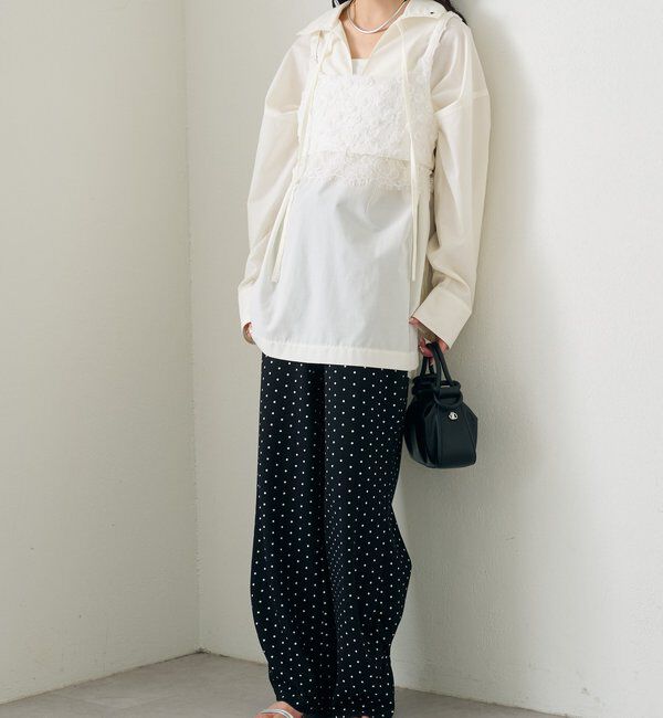  「裾ギャザーリブパンツ」|チノ|