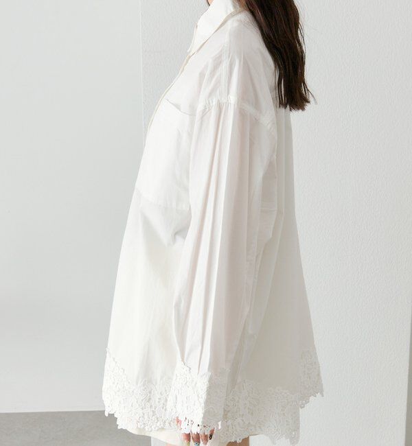  「裾レーススキッパーシャツ」|シャツ・ブラウス|