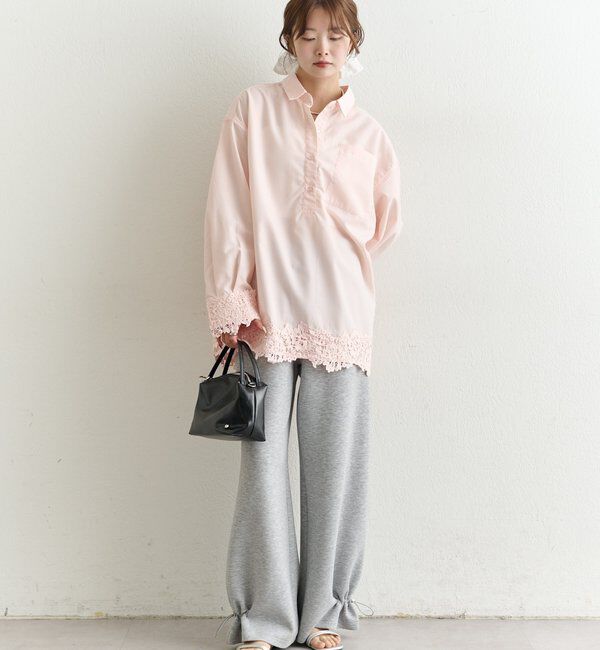  「裾レーススキッパーシャツ」|シャツ・ブラウス|