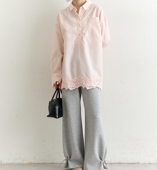  「裾レーススキッパーシャツ」|シャツ・ブラウス|