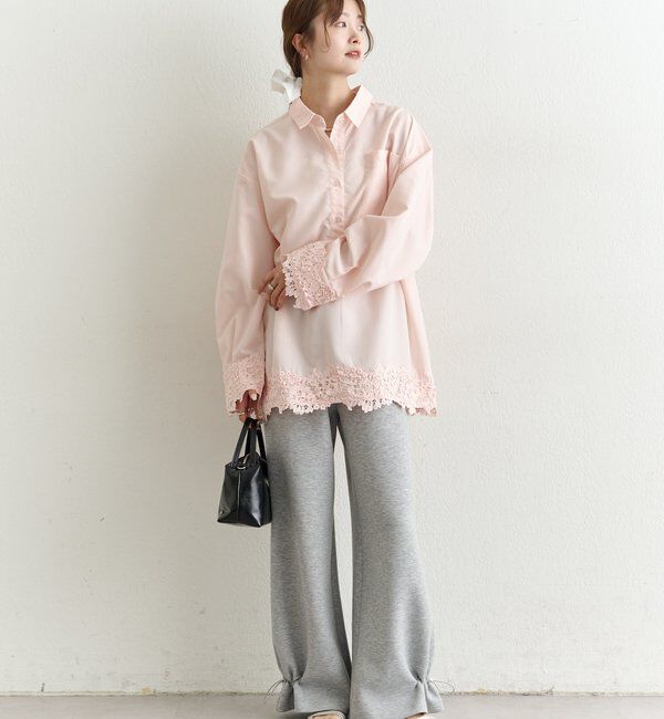  「裾レーススキッパーシャツ」|シャツ・ブラウス|