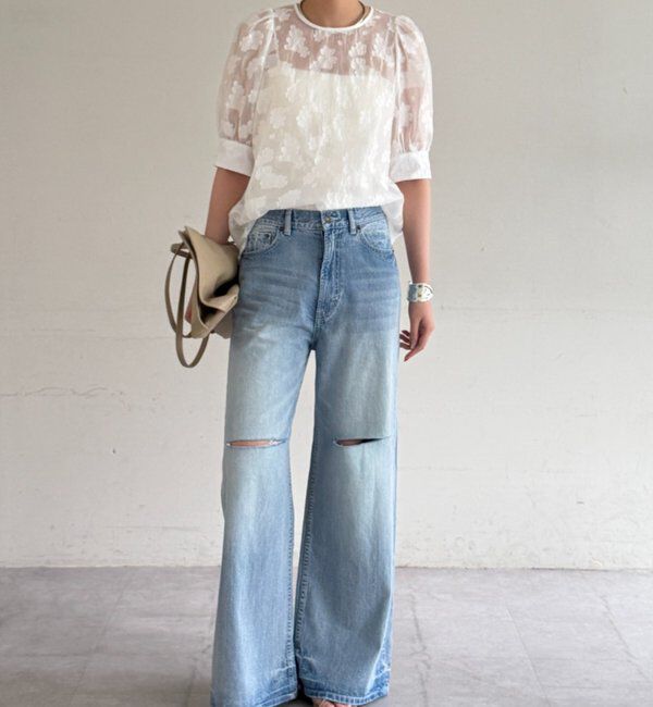  「シアージャガードパフブラウス」|シャツ・ブラウス|