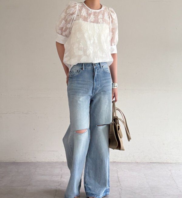  「シアージャガードパフブラウス」|シャツ・ブラウス|