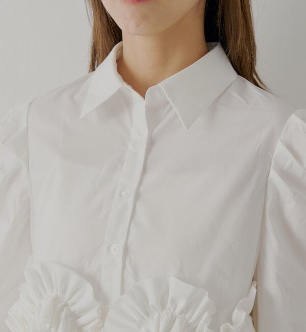  「【SALON by Chico】裾フリルデザインヘムブラウス」|シャツ・ブラウス|