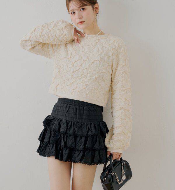  「ティアードフリルミニスカート」|スカート|