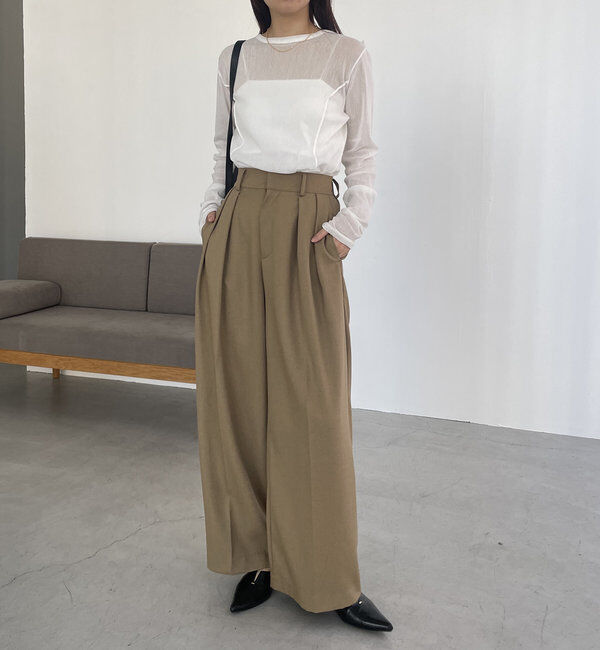  「【累計2万本突破！】【低身長・高身長サイズあり】2タックワイドパンツ」|チノ|