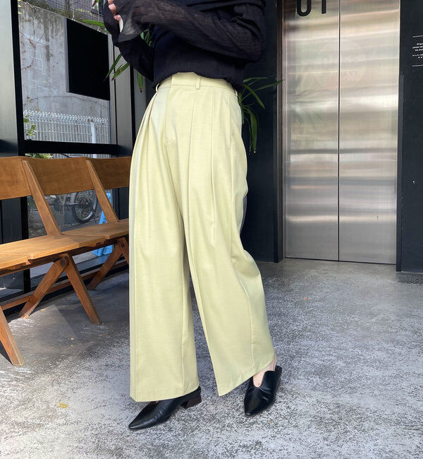  「【累計2万本突破！】【低身長・高身長サイズあり】2タックワイドパンツ」|チノ|