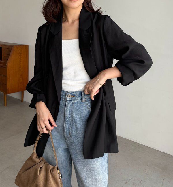  「【全骨格細見え/オフィスコーデにも◎】ライトテーラージャケット」|テーラードジャケット|
