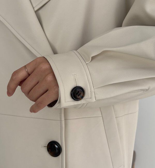  「【サイズ展開あり】レザーミドルコート」|その他|