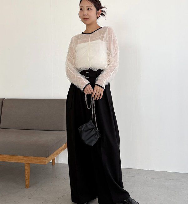  「チュールギャザーブラウス」|シャツ・ブラウス|