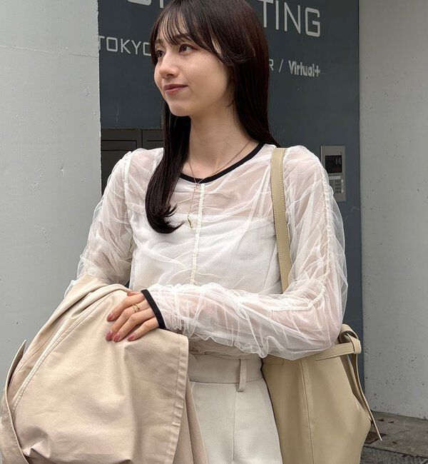  「チュールギャザーブラウス」|シャツ・ブラウス|