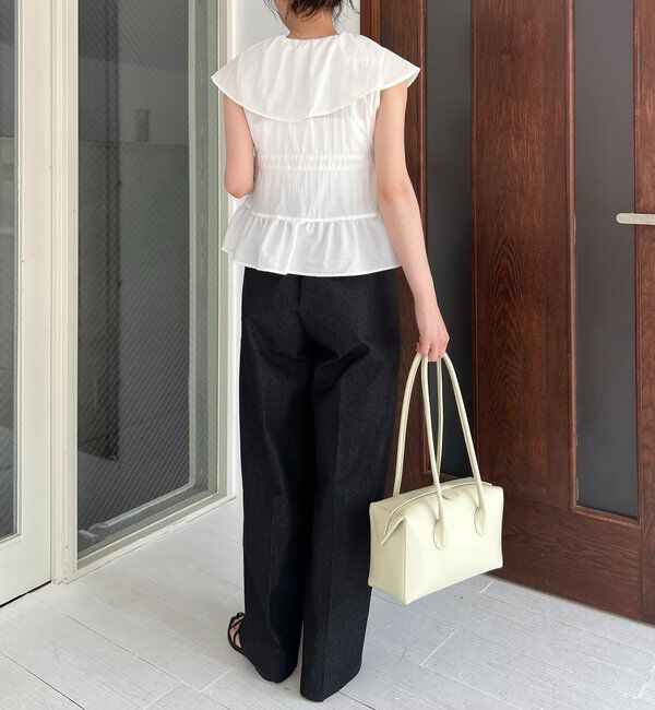  「【新色ピンク】フリルカラーブラウス」|シャツ・ブラウス|