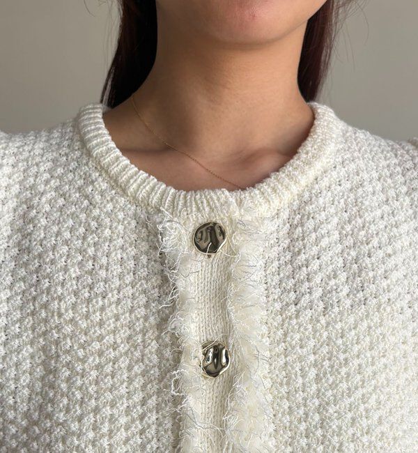  「ツイードライクフリンジベスト」|ニット・セーター|