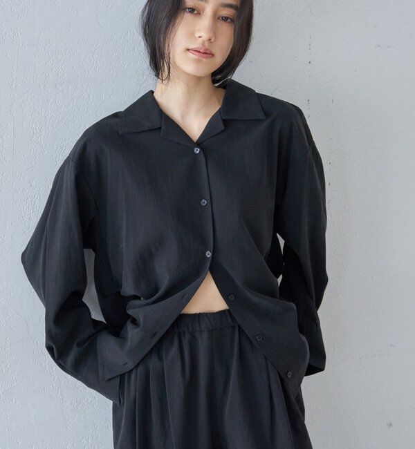  「オープンカラーシャツ」|シャツ・ブラウス|ブラック