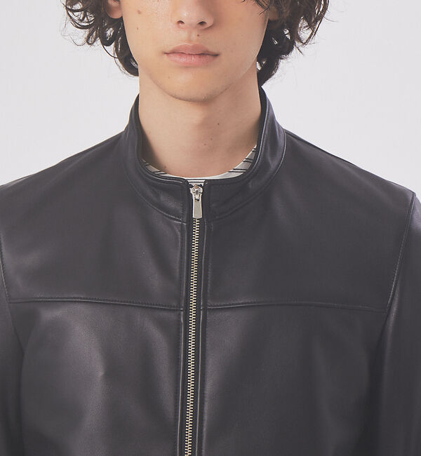 ABAHOUSE「ラムレザー スタンドカラー ブルゾン」|ブルゾン・スタジャン|