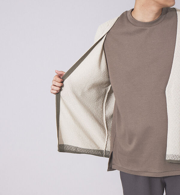 ABAHOUSE「【バスケット柄】 ワンボタン カーディガン」|カーディガン|