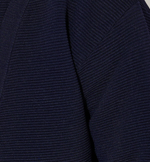 ABAHOUSE「【ウォッシャブル】リップルボーダー ボタンレス ニット カーディガン」|カーディガン|