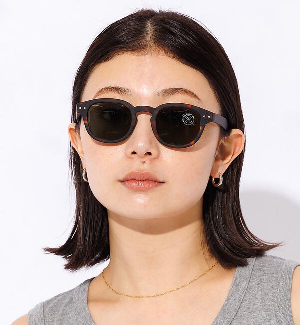 Rouge vif「【IZIPIZI】偏光サングラス / ボストン / ウェリントン / UVカット」|メガネ|ブラウン系その他1