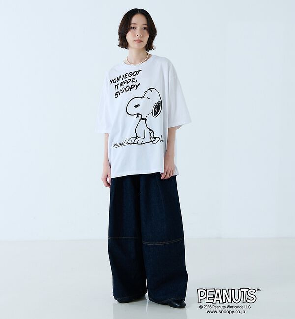 Rouge vif「【JOHNBULL/ジョンブル】PEANUTS プリントTシャツ / スヌーピー」|Tシャツ・カットソー|