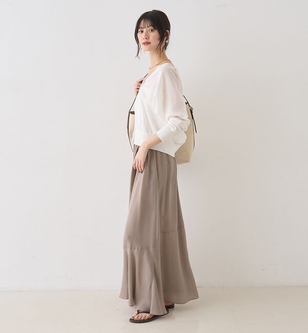 Rouge vif「ネックスリットVネックシアーカーディガン/ニット」|カーディガン|