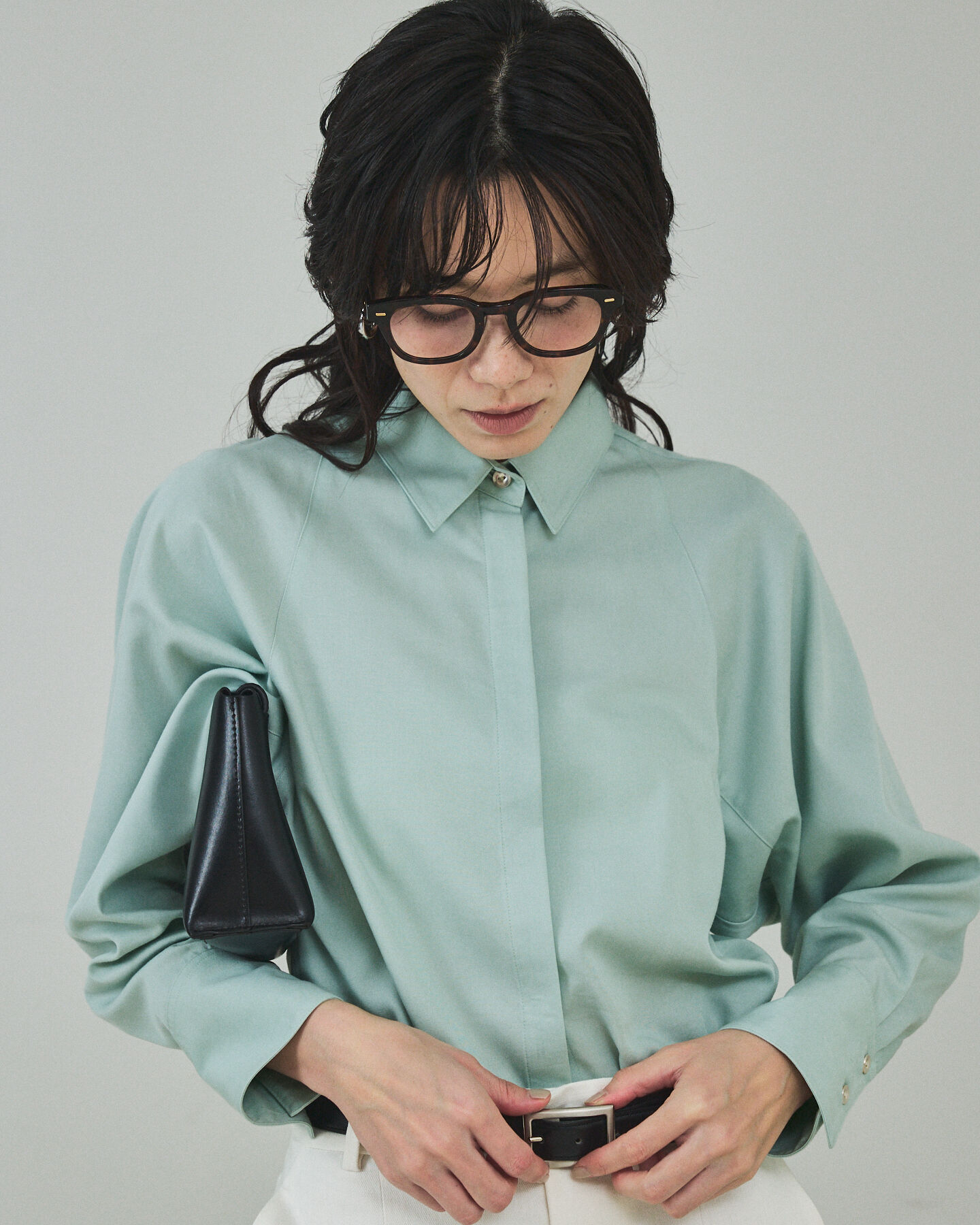 qualite「【セットアップ対応】テンセルハイツイストシャツ」|シャツ・ブラウス|