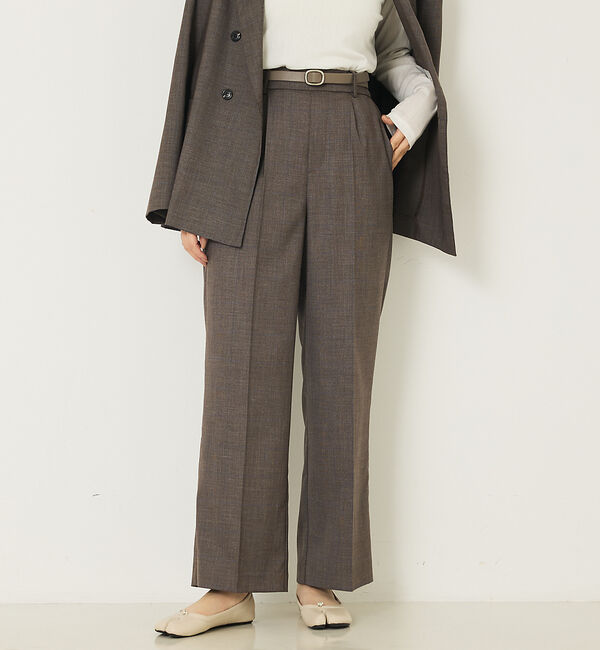 abahouse mavie「【セットアップ対応】グレンチェックセミワイドパンツ」|その他|