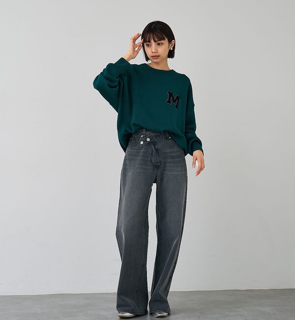 abahouse mavie「スウェットライク刺繍ニット」|ニット・セーター|