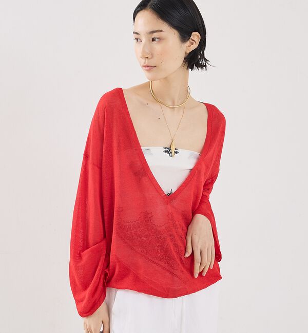 The Store by C' 「【COCUCA】リネンVネックニット」|ニット・セーター|