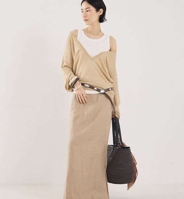 The Store by C' 「【COCUCA】リネンVネックニット」|ニット・セーター|