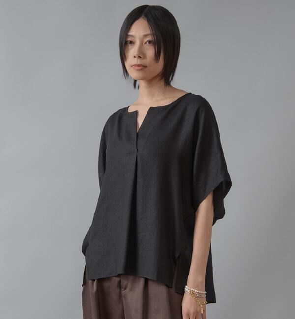 Liesse「《 定番 》トリアセ混スキッパードルマンブラウス」|シャツ・ブラウス|