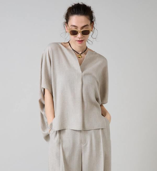 Liesse「《 定番 》トリアセ混スキッパードルマンブラウス」|シャツ・ブラウス|