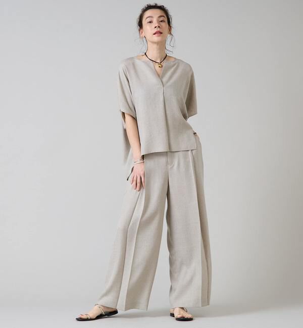 Liesse「《 定番 》トリアセ混スキッパードルマンブラウス」|シャツ・ブラウス|