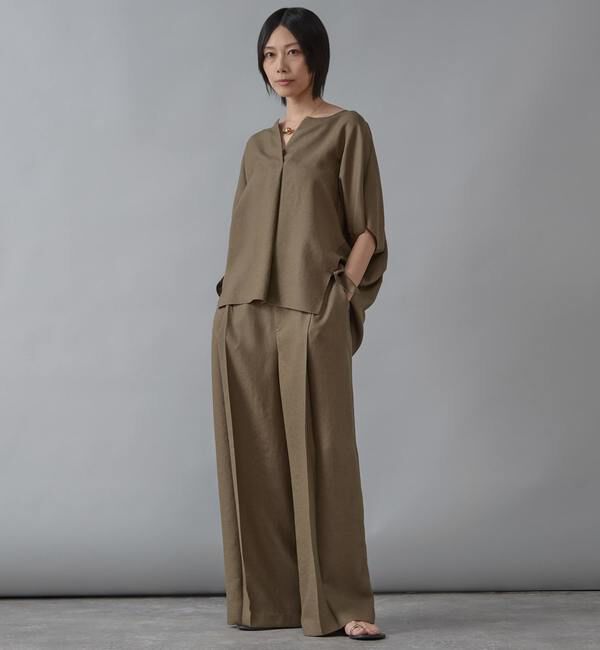 Liesse「《 定番 》トリアセ混スキッパードルマンブラウス」|シャツ・ブラウス|