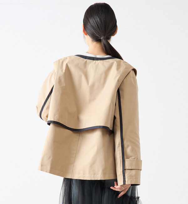 Soffitto「2枚着てる風配色パイピング短丈コート」|その他|