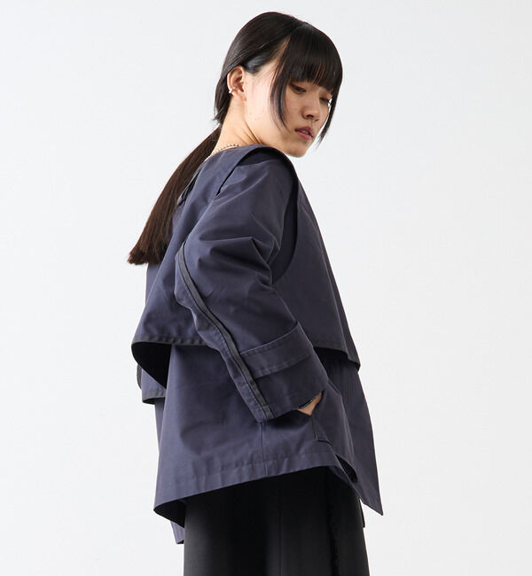 Soffitto「2枚着てる風配色パイピング短丈コート」|その他|