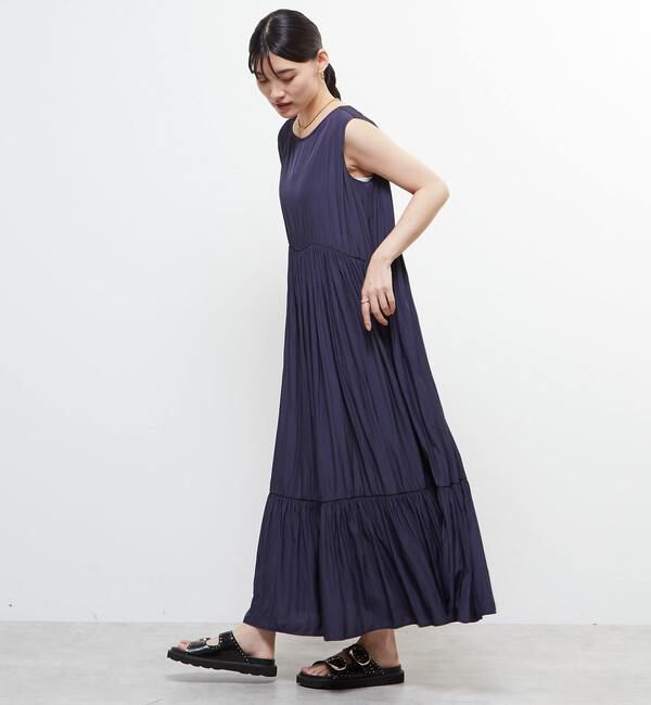 Soffitto「ボートネックギャザーティアードワンピース」|ワンピース|
